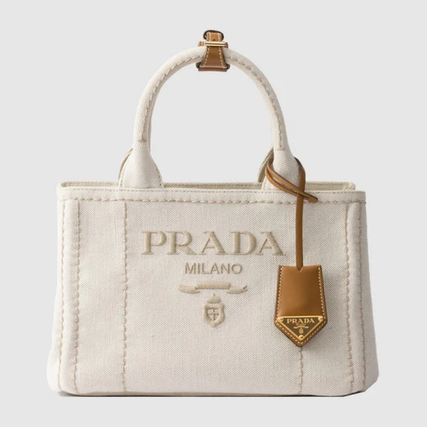 프라다 스몰 코튼 캔버스 핸드백 1BG464